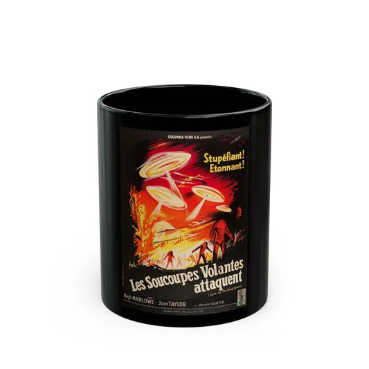 EARTH VS THE FLYING SAUCERS (FRENCH) 1956 Movie Poster - Black Coffee Mug 11oz - Go Mug Yourself
