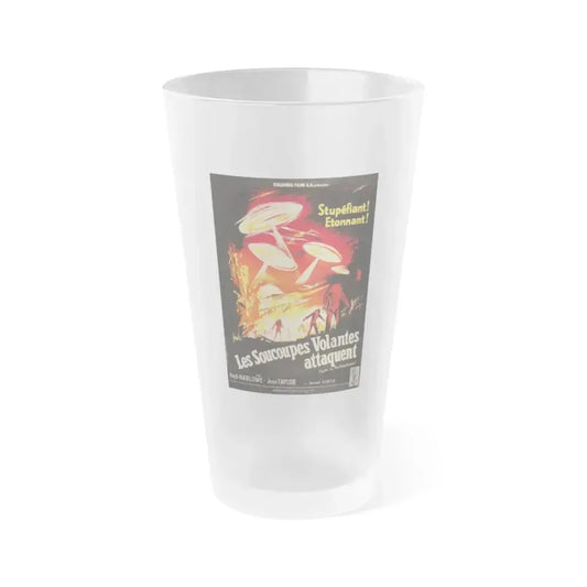 EARTH VS THE FLYING SAUCERS (FRENCH) 1956 Movie Poster - Frosted Pint Glass 16oz 16oz Frosted - Go Mug Yourself