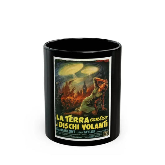 EARTH VS THE FLYING SAUCERS (ITALIAN) 1956 Movie Poster - Black Coffee Mug 11oz - Go Mug Yourself