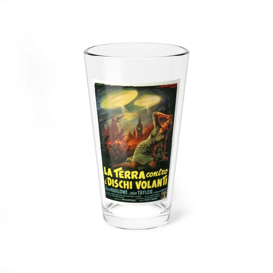 EARTH VS THE FLYING SAUCERS (ITALIAN) 1956 Movie Poster - Pint Glass 16oz-16oz-Go Mug Yourself