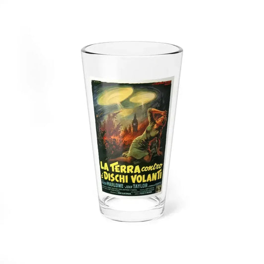 EARTH VS THE FLYING SAUCERS (ITALIAN) 1956 Movie Poster - Pint Glass 16oz 16oz - Go Mug Yourself