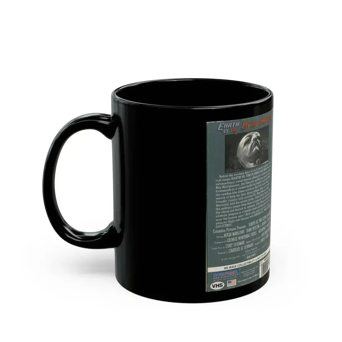 EARTH VS THE FLYING SAUCERS (VHS COVER) - Black Coffee Mug - Go Mug Yourself