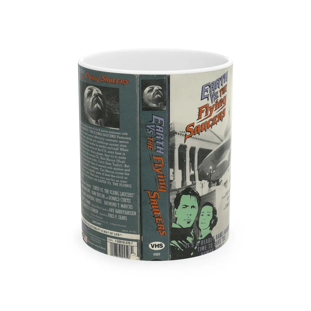 EARTH VS THE FLYING SAUCERS (VHS COVER) - White Coffee Mug-11oz-Go Mug Yourself