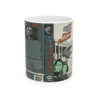 EARTH VS THE FLYING SAUCERS (VHS COVER) - White Coffee Mug 11oz - Go Mug Yourself