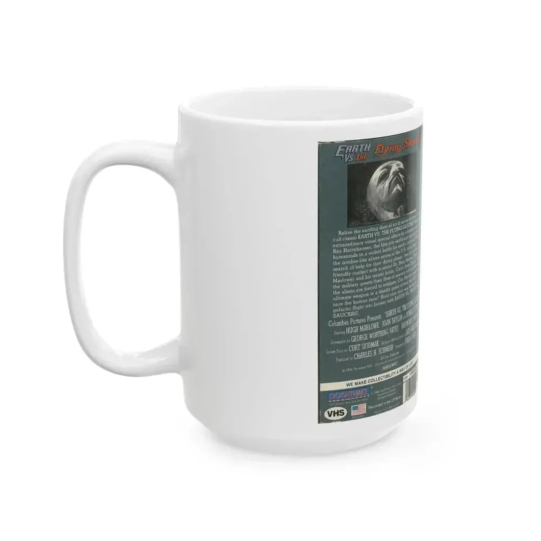EARTH VS THE FLYING SAUCERS (VHS COVER) - White Coffee Mug - Go Mug Yourself