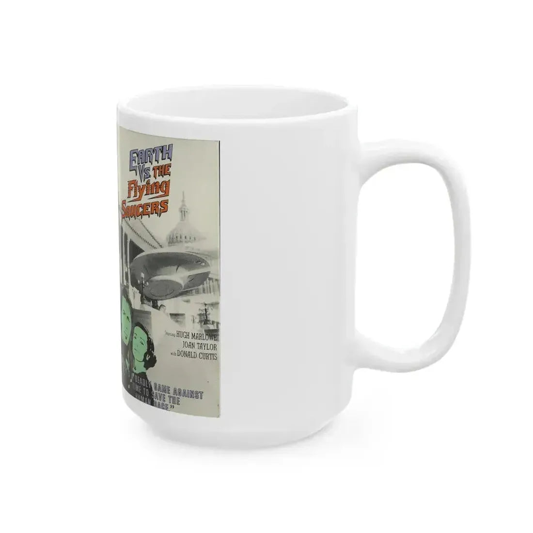 EARTH VS THE FLYING SAUCERS (VHS COVER) - White Coffee Mug - Go Mug Yourself