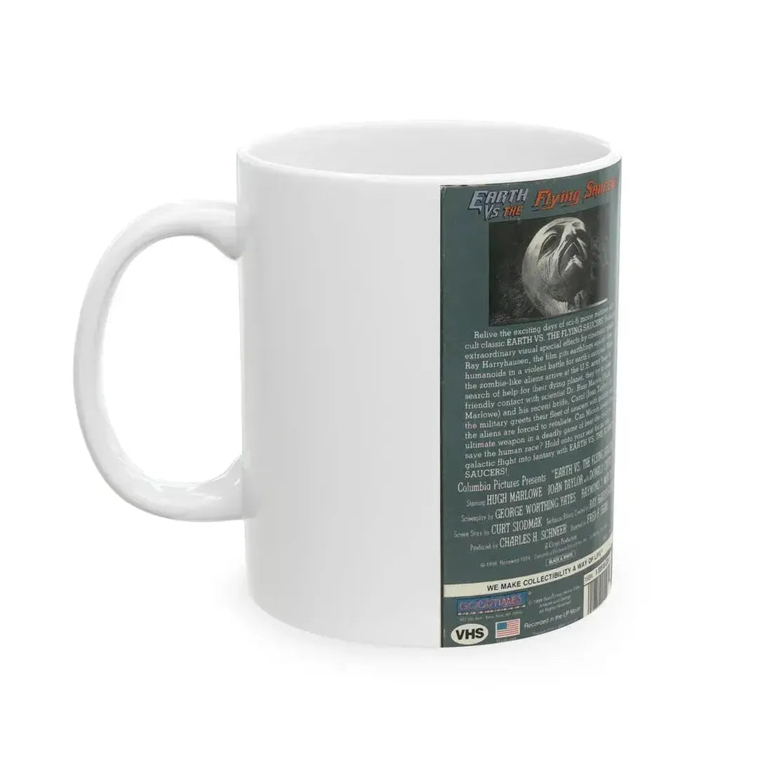 EARTH VS THE FLYING SAUCERS (VHS COVER) - White Coffee Mug - Go Mug Yourself