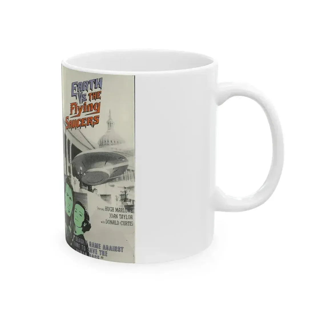 EARTH VS THE FLYING SAUCERS (VHS COVER) - White Coffee Mug - Go Mug Yourself