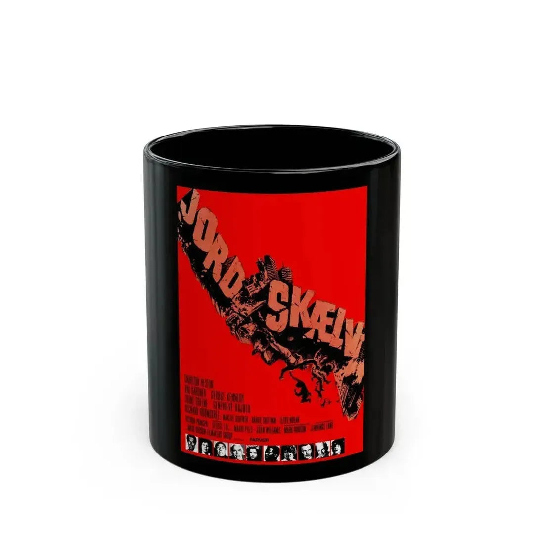 EARTHQUAKE! (DANISH) 1974 Movie Poster - Black Coffee Mug 11oz - Go Mug Yourself