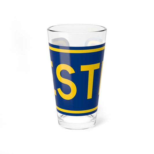 East plate county es (Puerto Rico) (Road Sign) Pint Glass 16oz 16oz - Go Mug Yourself