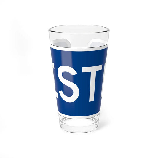 East plate small blue es (Puerto Rico) (Road Sign) Pint Glass 16oz 16oz - Go Mug Yourself