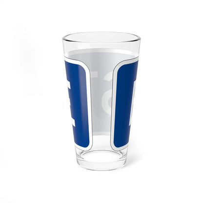 East plate small blue es (Puerto Rico) (Road Sign) Pint Glass 16oz - Go Mug Yourself