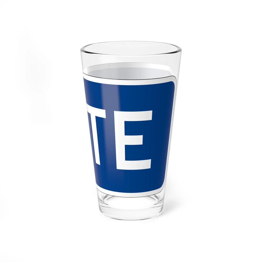 East plate small blue es (Puerto Rico) (Road Sign) Pint Glass 16oz - Go Mug Yourself