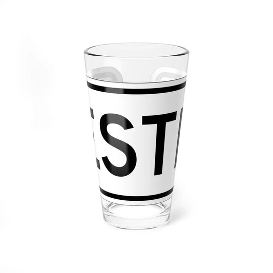 East plate small es (Puerto Rico) (Road Sign) Pint Glass 16oz 16oz - Go Mug Yourself