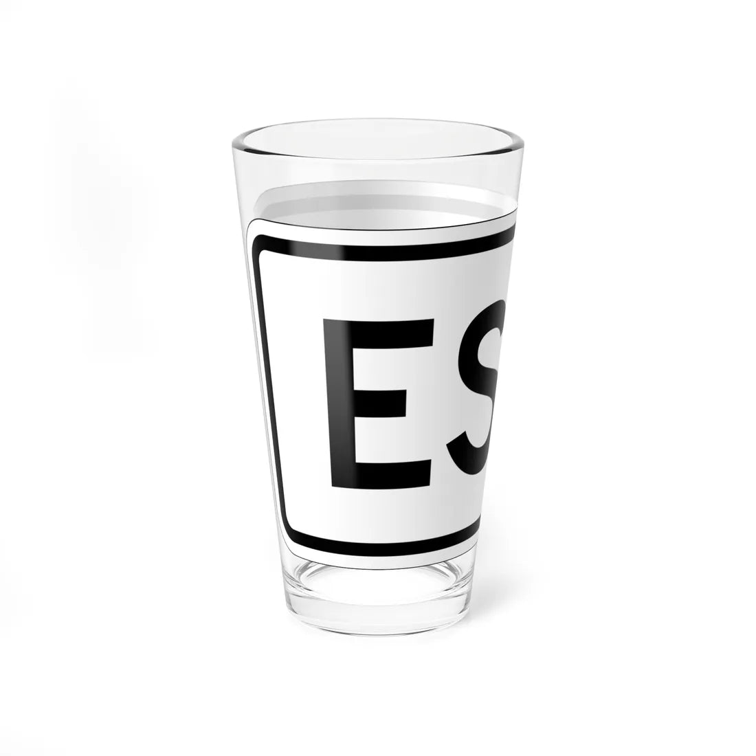 East plate small es (Puerto Rico) (Road Sign) Pint Glass 16oz - Go Mug Yourself