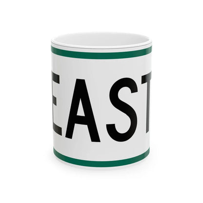 East plate small South Dakota (South Dakota) (Road Sign) White Coffee Mug 11oz - Go Mug Yourself