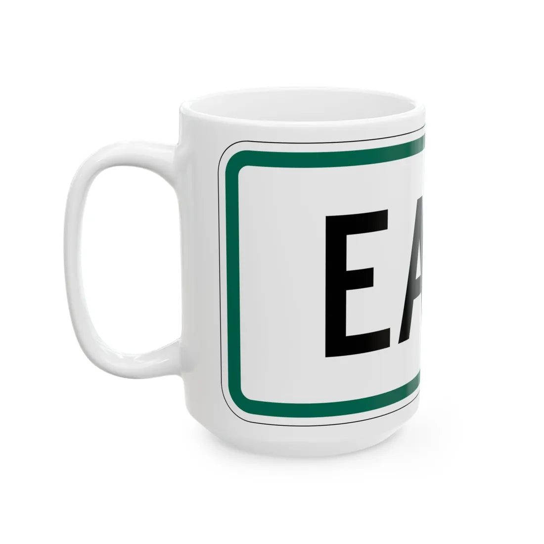 East plate small South Dakota (South Dakota) (Road Sign) White Coffee Mug - Go Mug Yourself