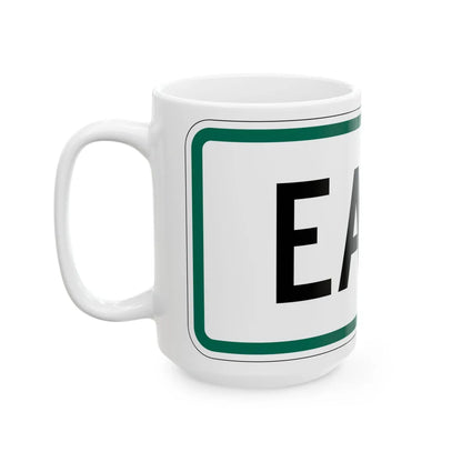 East plate small South Dakota (South Dakota) (Road Sign) White Coffee Mug - Go Mug Yourself