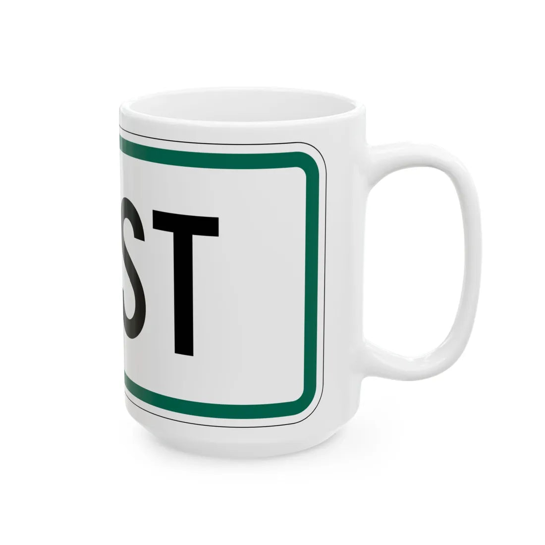 East plate small South Dakota (South Dakota) (Road Sign) White Coffee Mug - Go Mug Yourself