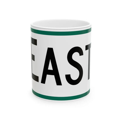 East plate South Dakota (South Dakota) (Road Sign) White Coffee Mug 11oz - Go Mug Yourself