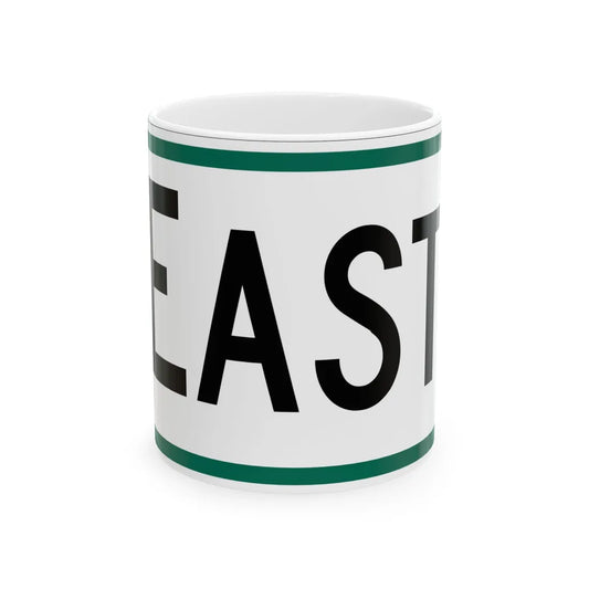 East plate South Dakota (South Dakota) (Road Sign) White Coffee Mug 11oz - Go Mug Yourself