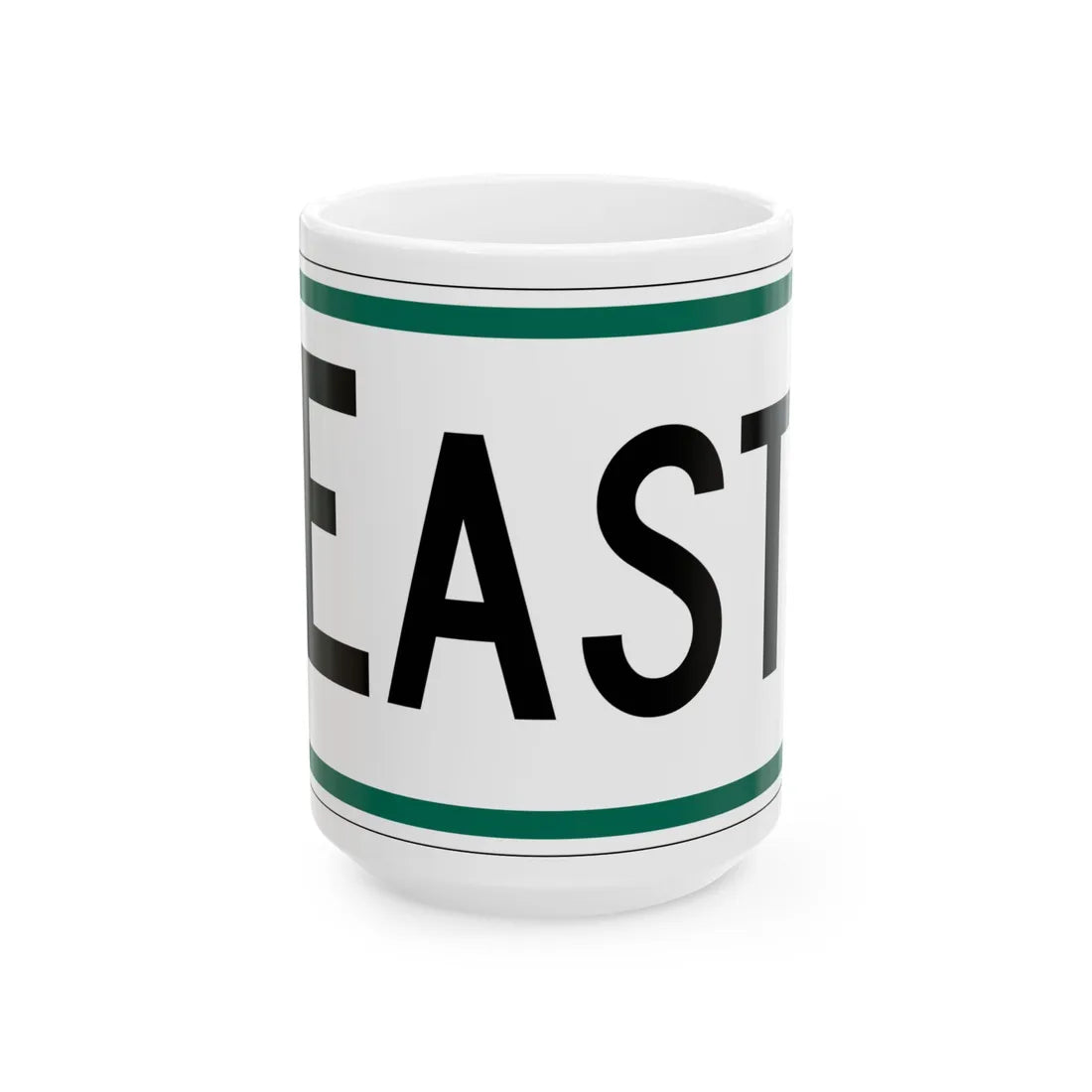 East plate South Dakota (South Dakota) (Road Sign) White Coffee Mug 15oz - Go Mug Yourself