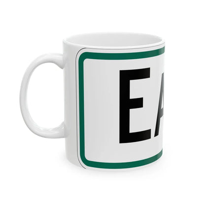 East plate South Dakota (South Dakota) (Road Sign) White Coffee Mug - Go Mug Yourself
