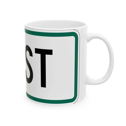 East plate South Dakota (South Dakota) (Road Sign) White Coffee Mug - Go Mug Yourself
