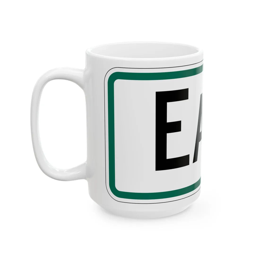 East plate South Dakota (South Dakota) (Road Sign) White Coffee Mug - Go Mug Yourself