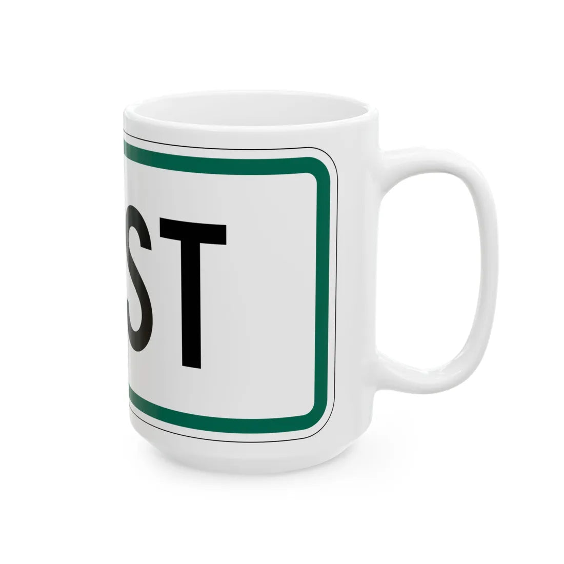East plate South Dakota (South Dakota) (Road Sign) White Coffee Mug - Go Mug Yourself