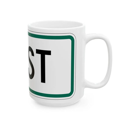 East plate South Dakota (South Dakota) (Road Sign) White Coffee Mug - Go Mug Yourself