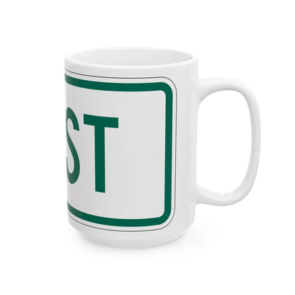 East plate Vermont (Vermont) (Road Sign) White Coffee Mug - Go Mug Yourself