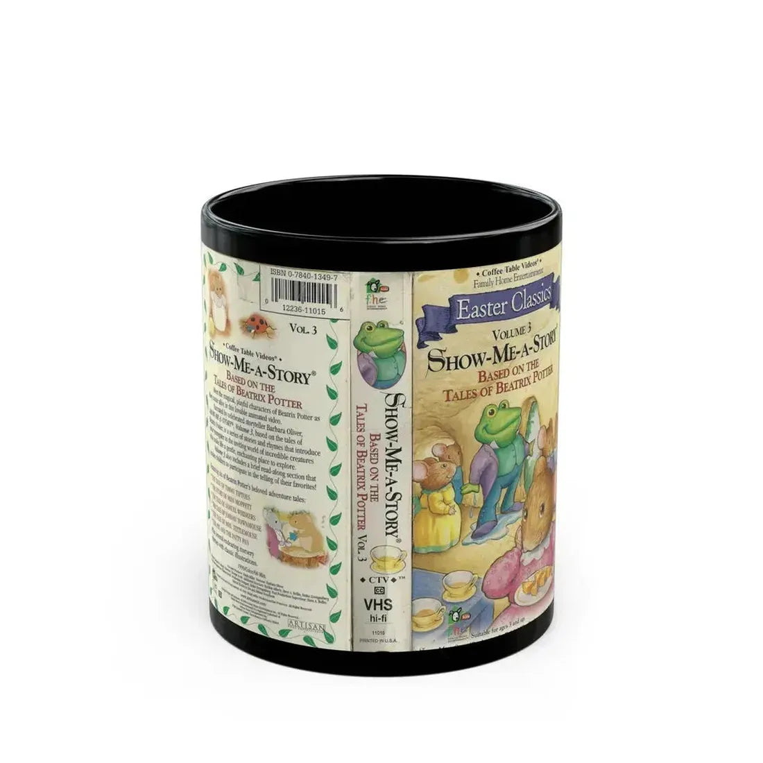 EASTER CLASSICS VOLUME 3 SHOW ME A STORY (VHS COVER) - Black Coffee Mug 11oz - Go Mug Yourself