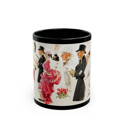 Easter Promenade, The Saturday Evening Post cover study, 1932 - Black Coffee Mug 11oz - Go Mug Yourself