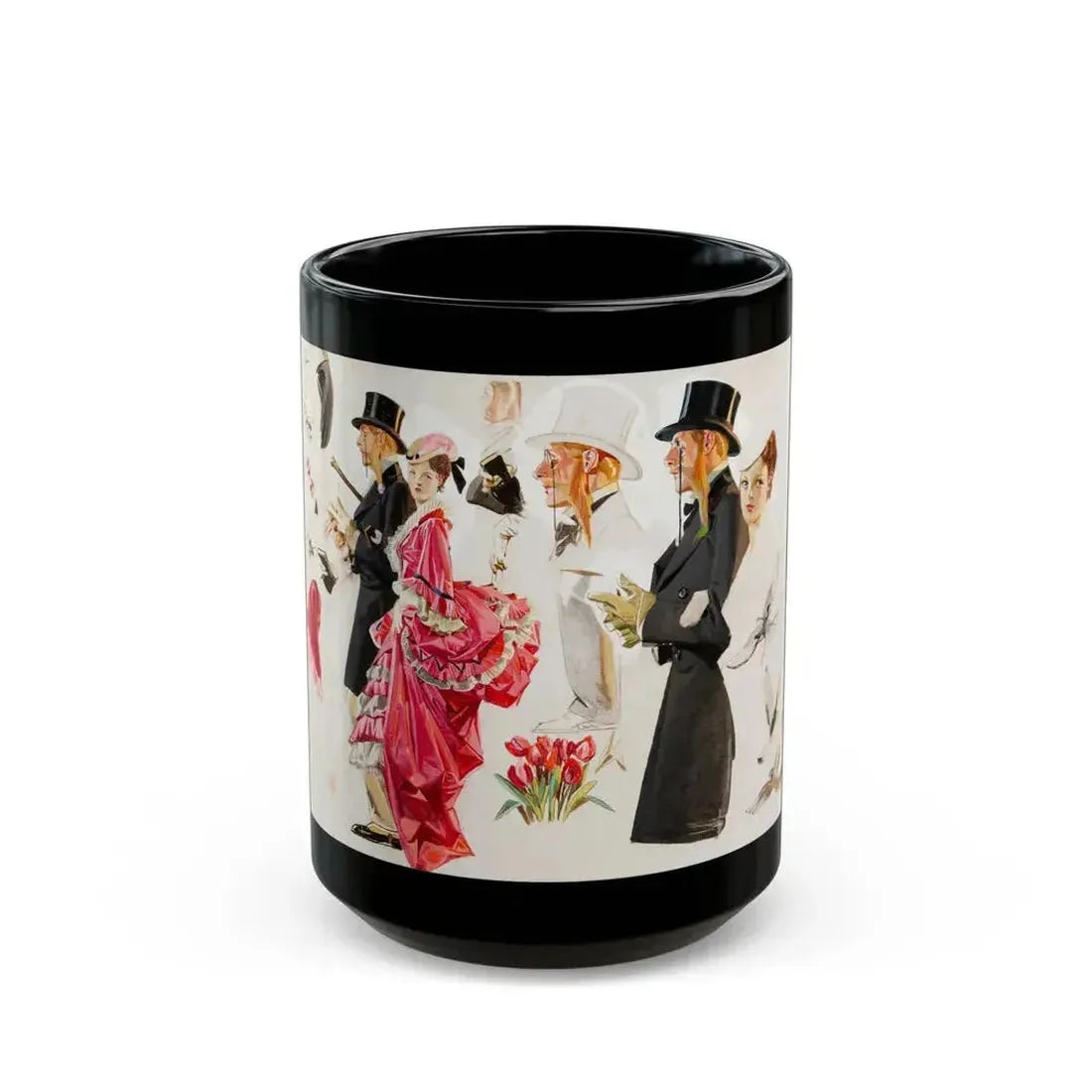 Easter Promenade, The Saturday Evening Post cover study, 1932 - Black Coffee Mug 15oz - Go Mug Yourself