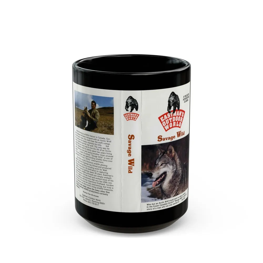 EASTMANS OUTDOOR WORLD SAVAGE WILD (VHS COVER) - Black Coffee Mug-15oz-Go Mug Yourself