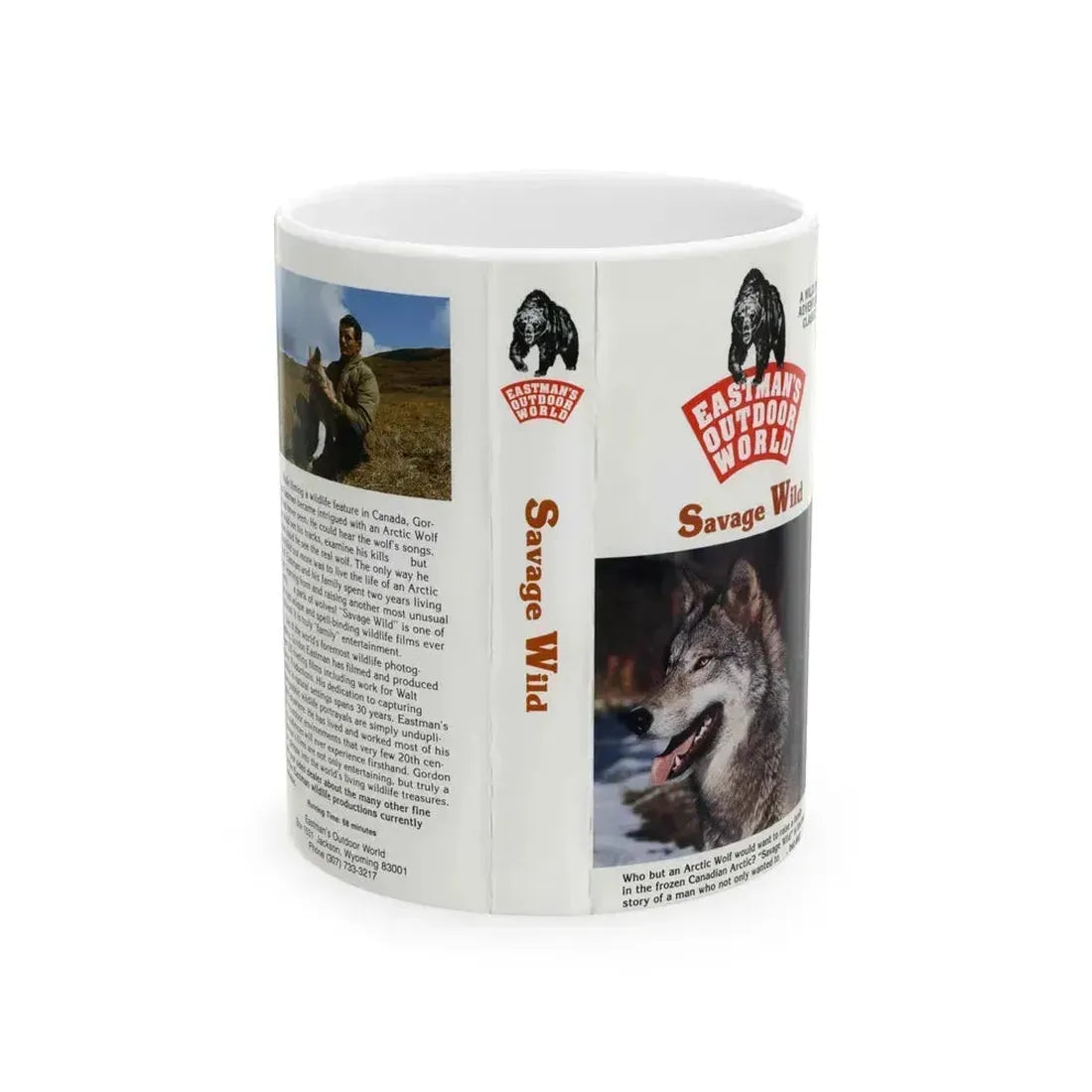 EASTMANS OUTDOOR WORLD SAVAGE WILD (VHS COVER) - White Coffee Mug 11oz - Go Mug Yourself