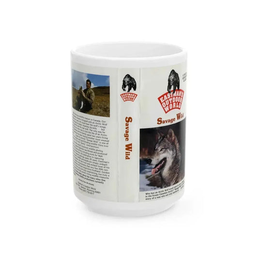 EASTMANS OUTDOOR WORLD SAVAGE WILD (VHS COVER) - White Coffee Mug 15oz - Go Mug Yourself