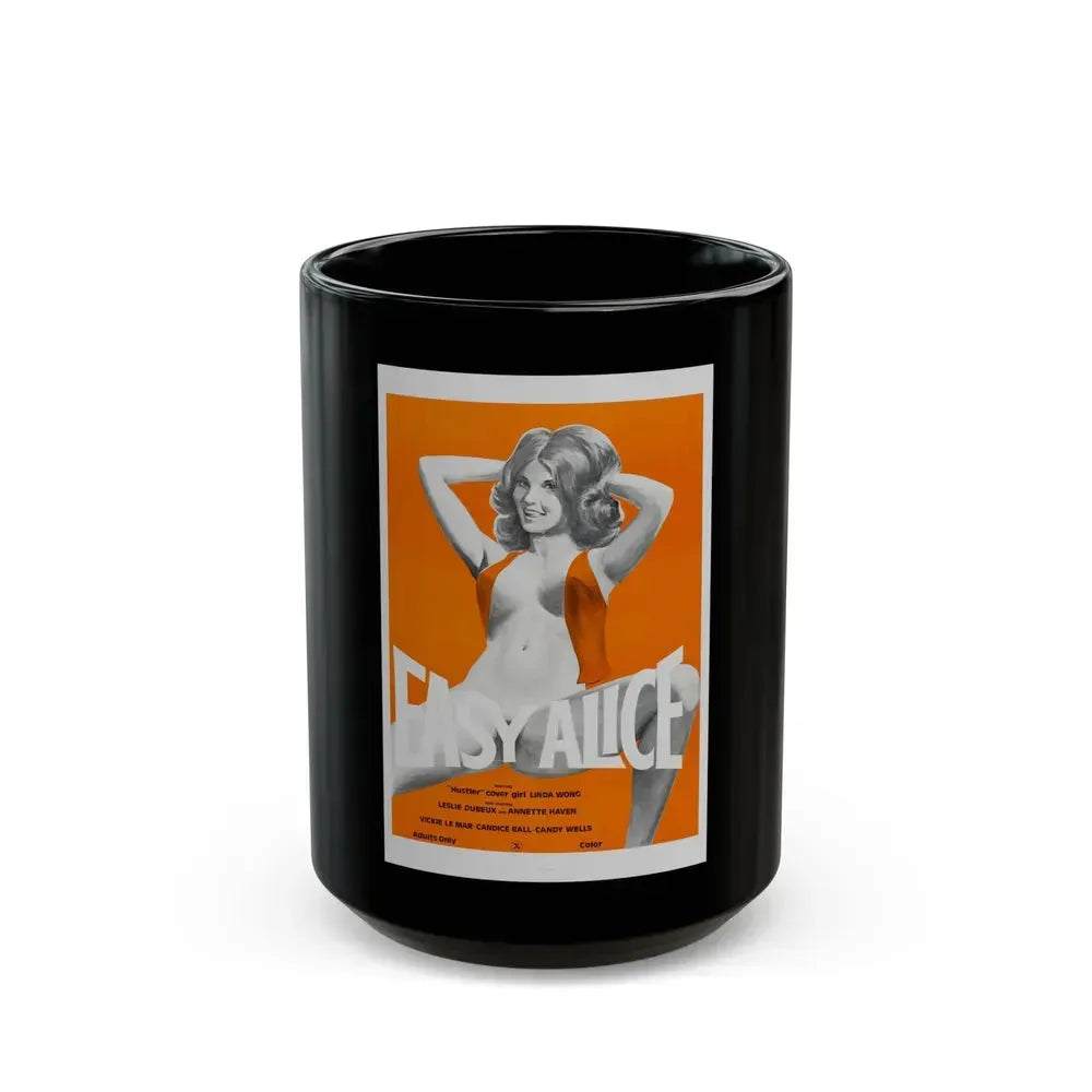 EASY ALICE 1976 Movie Poster - Black Coffee Mug 15oz - Go Mug Yourself