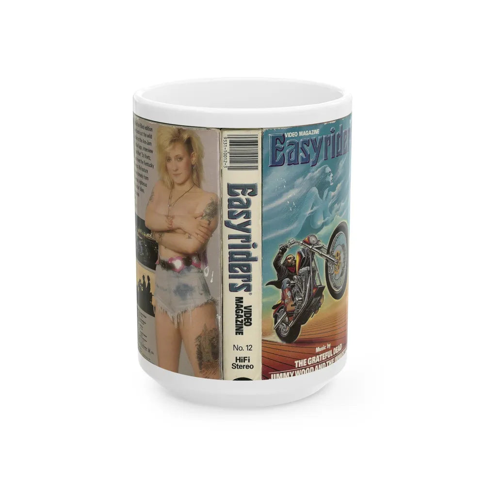 EASY RIDERS VIDEO MAGAZINE NUMBER 12 (VHS COVER) - White Coffee Mug-15oz-Go Mug Yourself