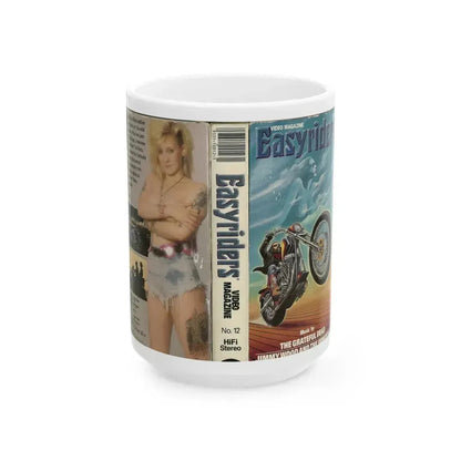 EASY RIDERS VIDEO MAGAZINE NUMBER 12 (VHS COVER) - White Coffee Mug 15oz - Go Mug Yourself