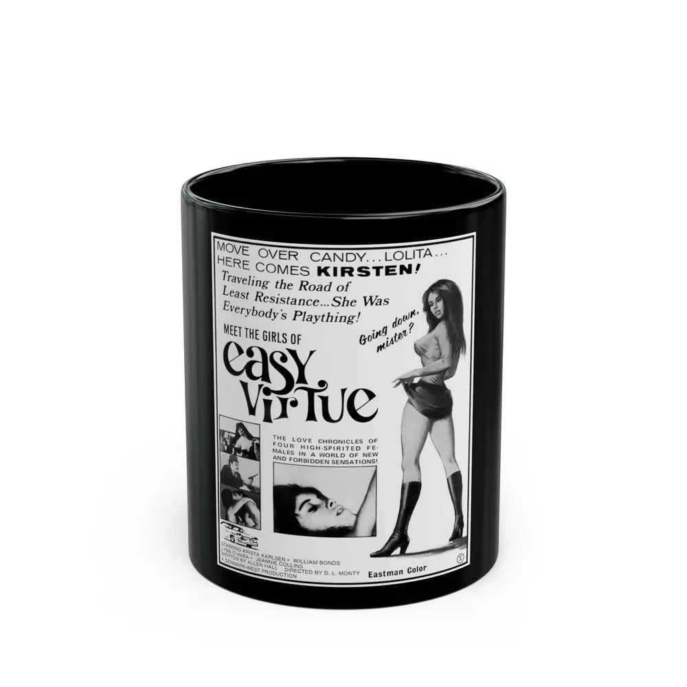 EASY VIRTUE 1972 Movie Poster - Black Coffee Mug-11oz-Go Mug Yourself