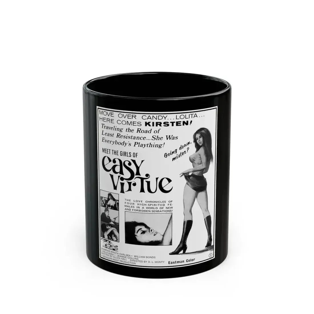 EASY VIRTUE 1972 Movie Poster - Black Coffee Mug 11oz - Go Mug Yourself