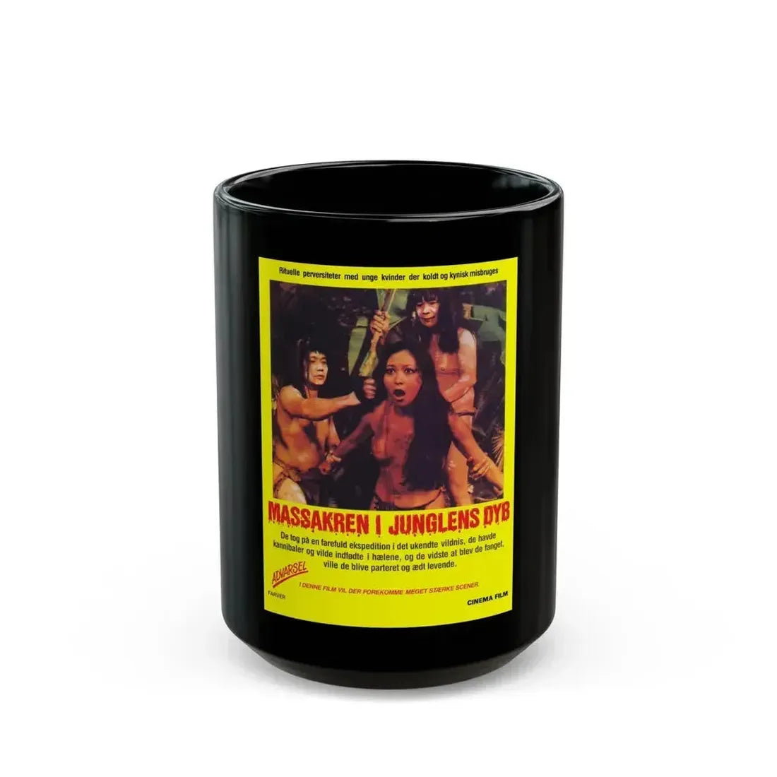 EATEN ALIVE (DANISH) 1976 Movie Poster - Black Coffee Mug 15oz - Go Mug Yourself