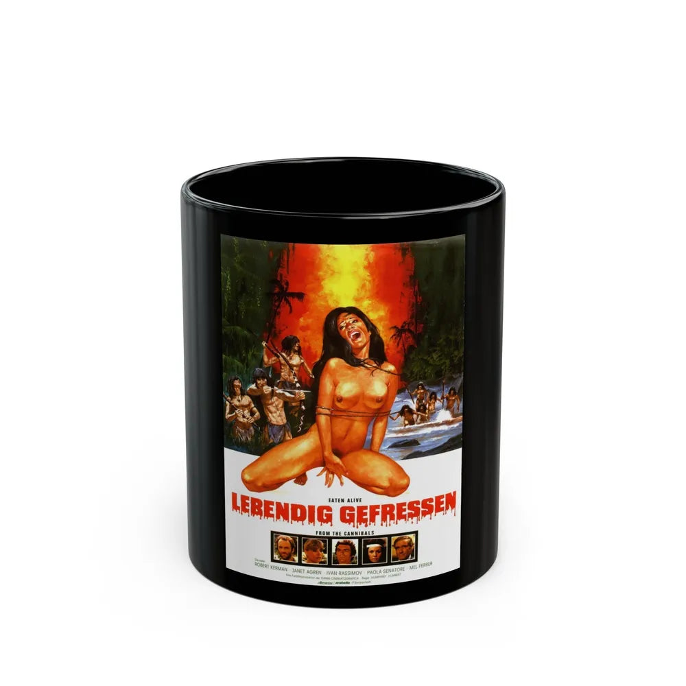 EATEN ALIVE (GERMAN) 1976 Movie Poster - Black Coffee Mug-11oz-Go Mug Yourself