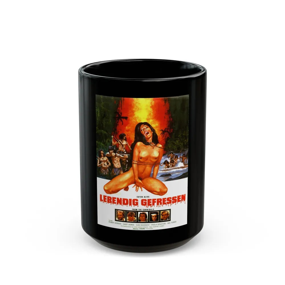 EATEN ALIVE (GERMAN) 1976 Movie Poster - Black Coffee Mug-15oz-Go Mug Yourself