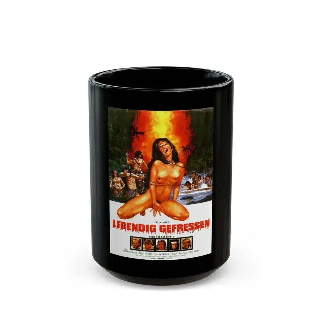 EATEN ALIVE (GERMAN) 1976 Movie Poster - Black Coffee Mug 15oz - Go Mug Yourself
