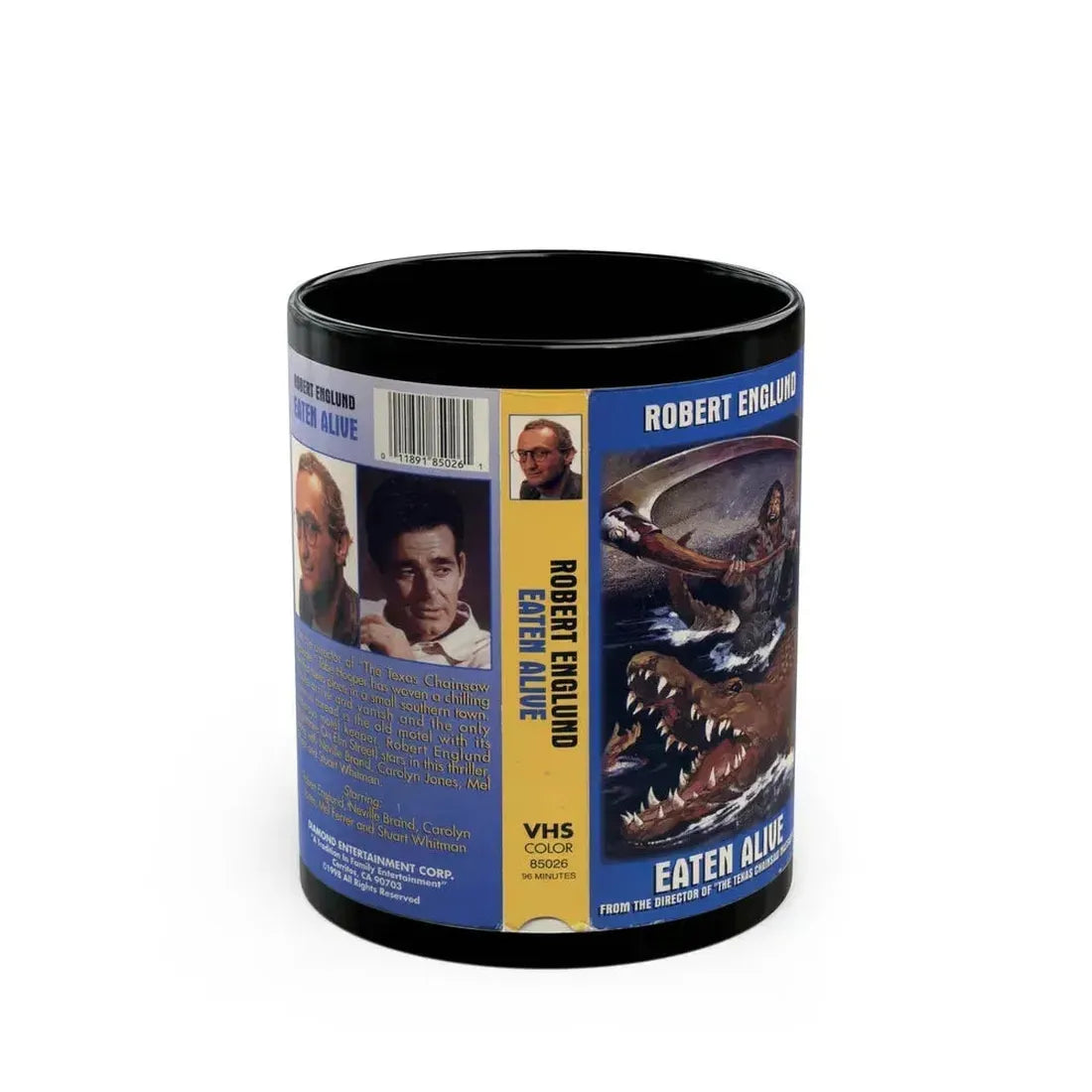 EATEN ALIVE (VHS COVER) - Black Coffee Mug 11oz - Go Mug Yourself