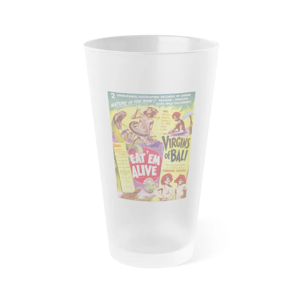 EAT'M ALIVE + VIRGINS OF BALI 1932 Movie Poster - Frosted Pint Glass 16oz-16oz-Frosted-Go Mug Yourself