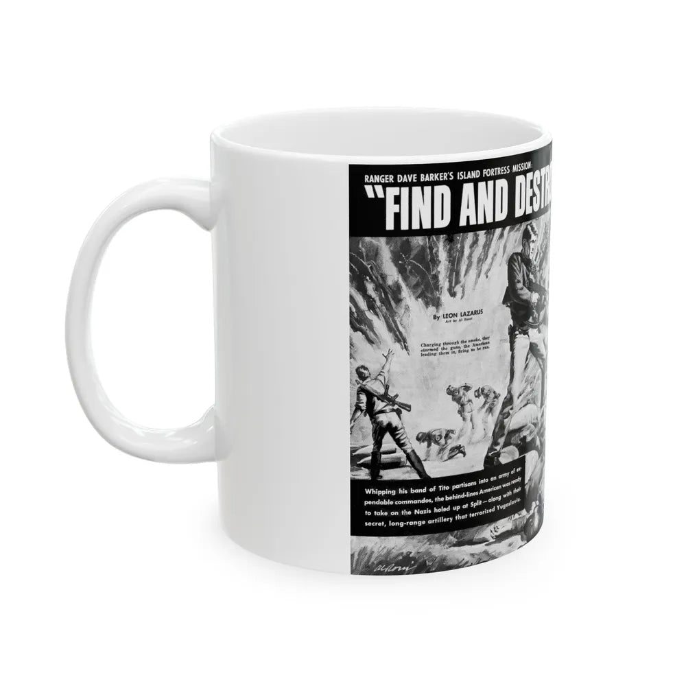 Find And Destroy The Giant Guns Of Brao, Action For Men, March 1965-03 - White Coffee Mug-Go Mug Yourself